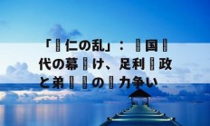 「応仁の乱」：戦国時代の幕開け、足利義政と弟義視の権力争い